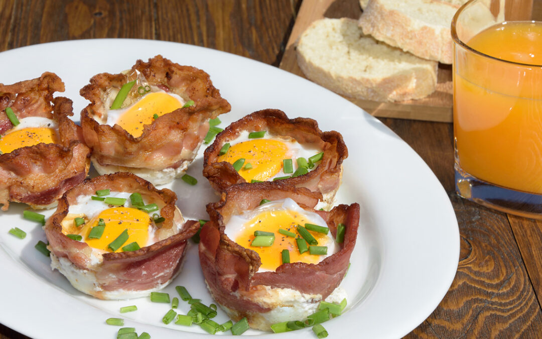 Baked Ham and Egg Cupcakes