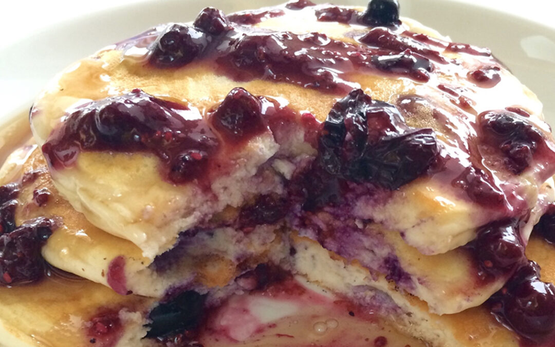Low Carb Protein Pancakes Recipe with Blueberries