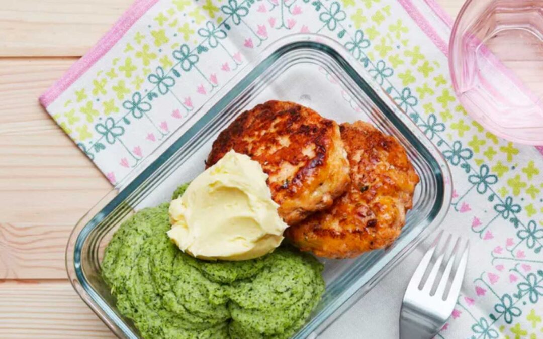 Salmon Burgers With Broccoli Mash & Lemon Butter