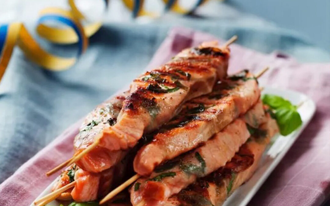 Salmon & Prosciutto Skewers