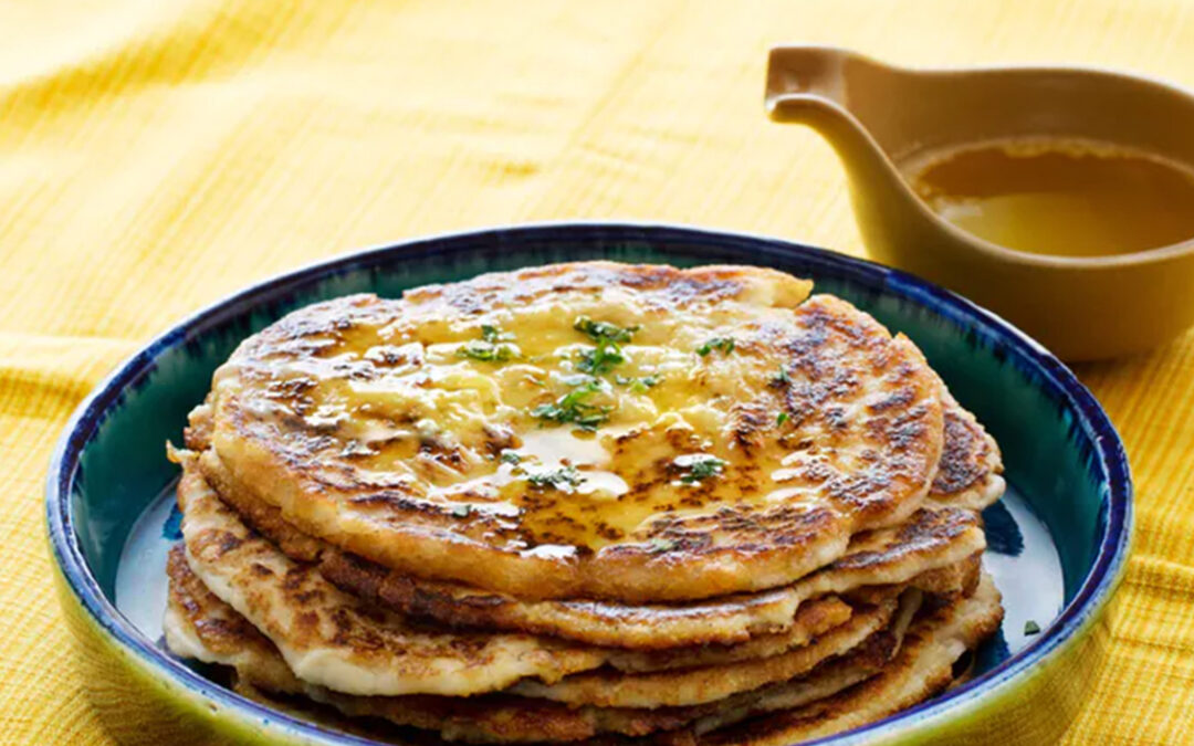Keto naan bread with melted garlic butter