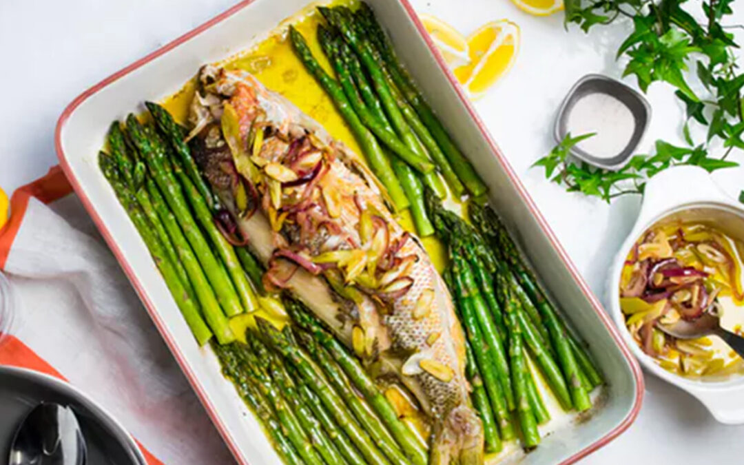 Baked Snapper with Asparagus