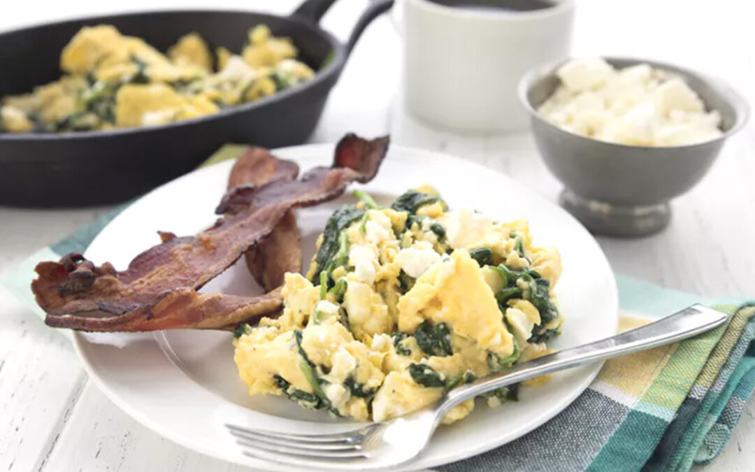 Spinach & feta breakfast scramble