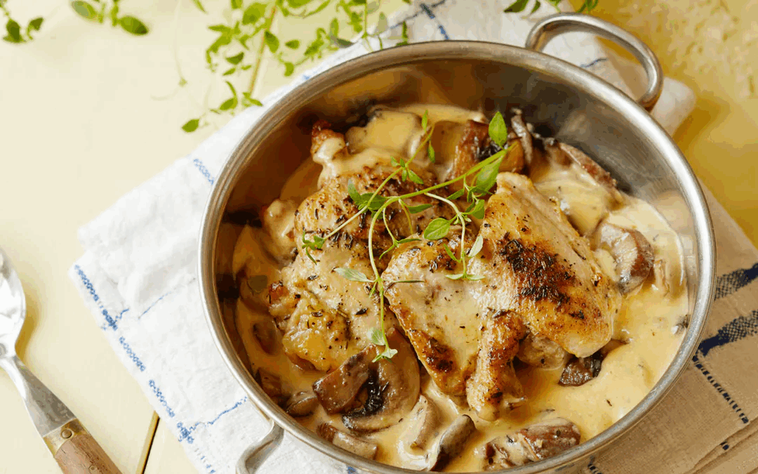 Garlic mushroom chicken thighs