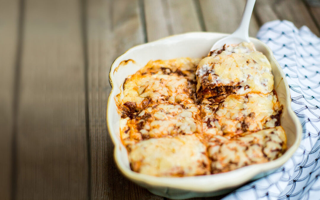 Low-carb cauliflower lasagna