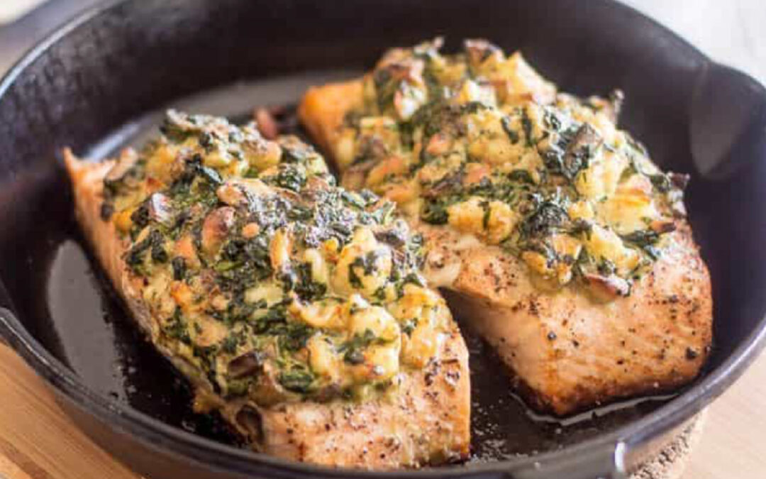 Shrimp & Spinach Stuffed Salmon