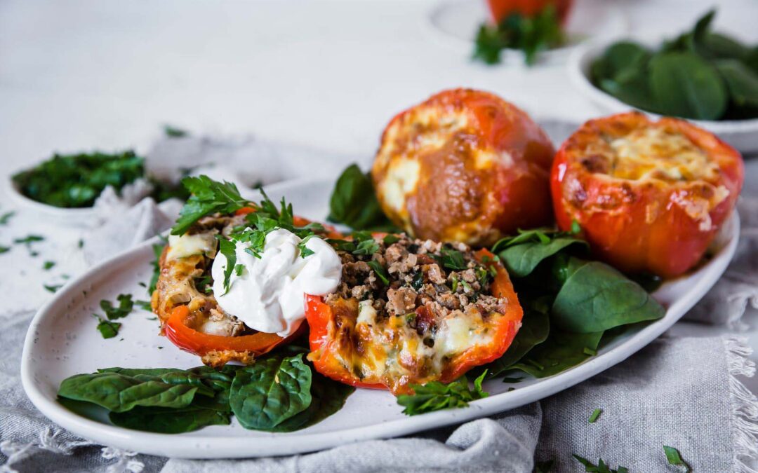 Italian stuffed bell peppers with ground turkey