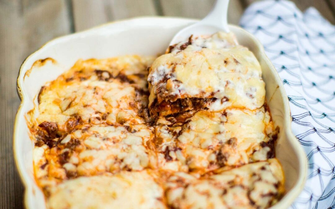 Low-carb cauliflower lasagna