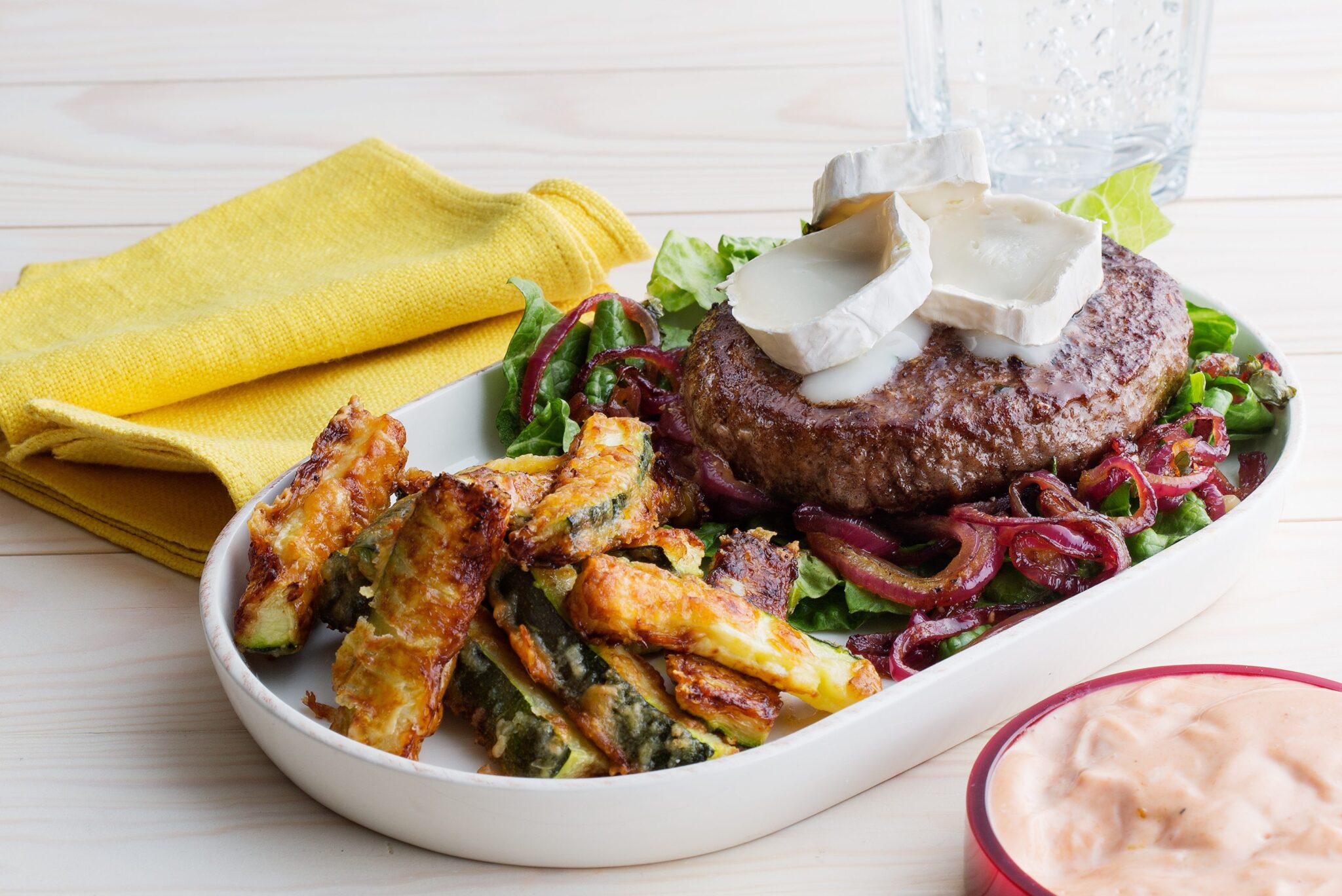 Keto Goat Cheese Burger with Zucchini Fries Recipe Rushcutters Health