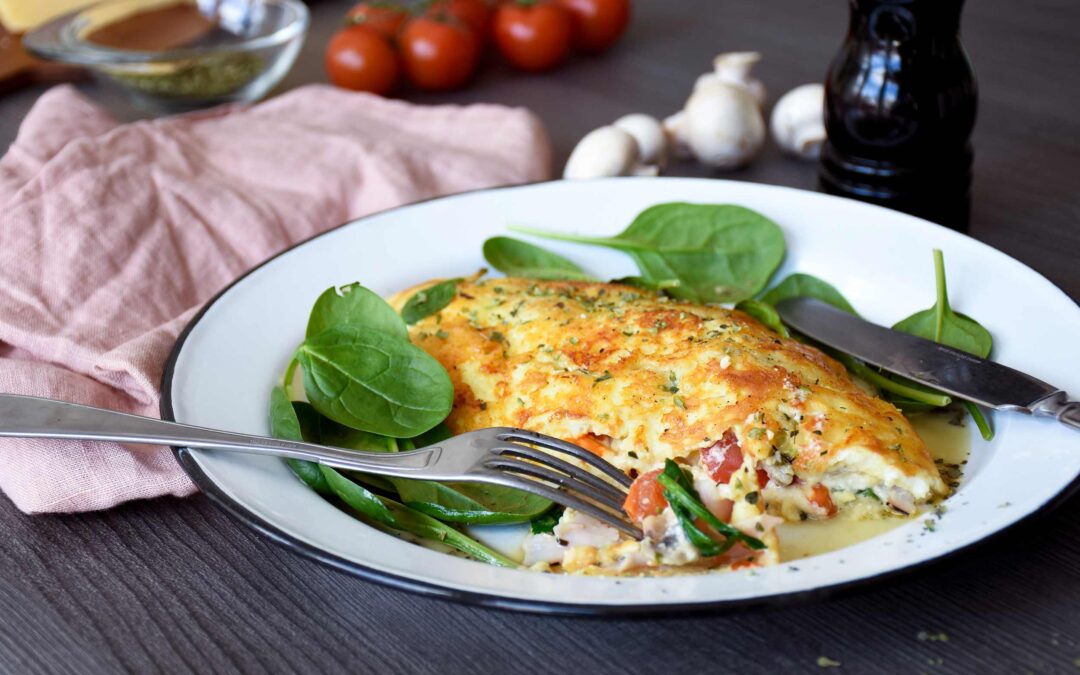 Jill’s cheese-crusted keto omelette