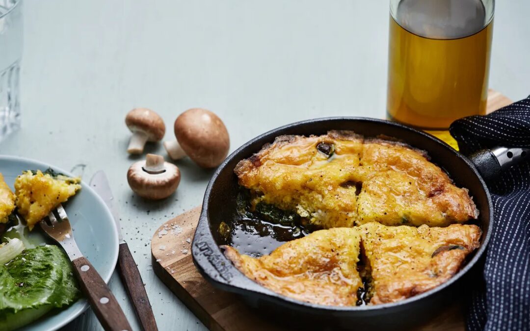 Keto goat cheese and mushroom frittata