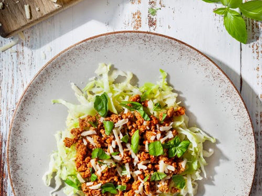 Quick Keto Turkey Bolognese with Cabbage Noodles