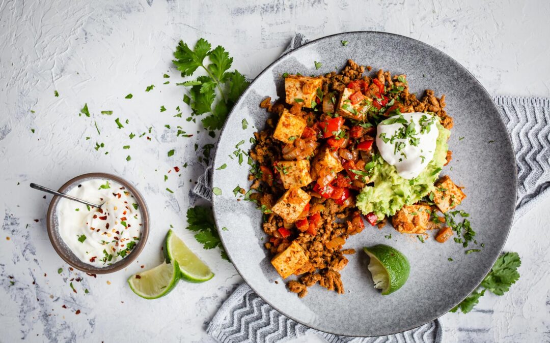 Egg-free low-carb Mexican breakfast scramble