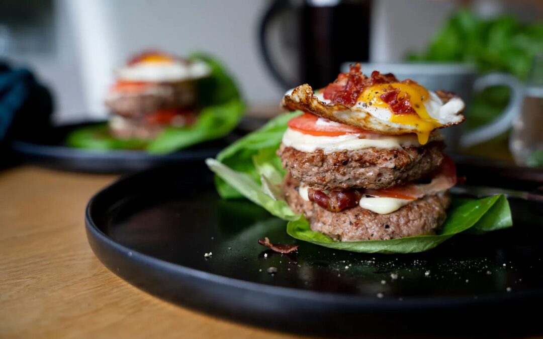 High-protein turkey breakfast burger