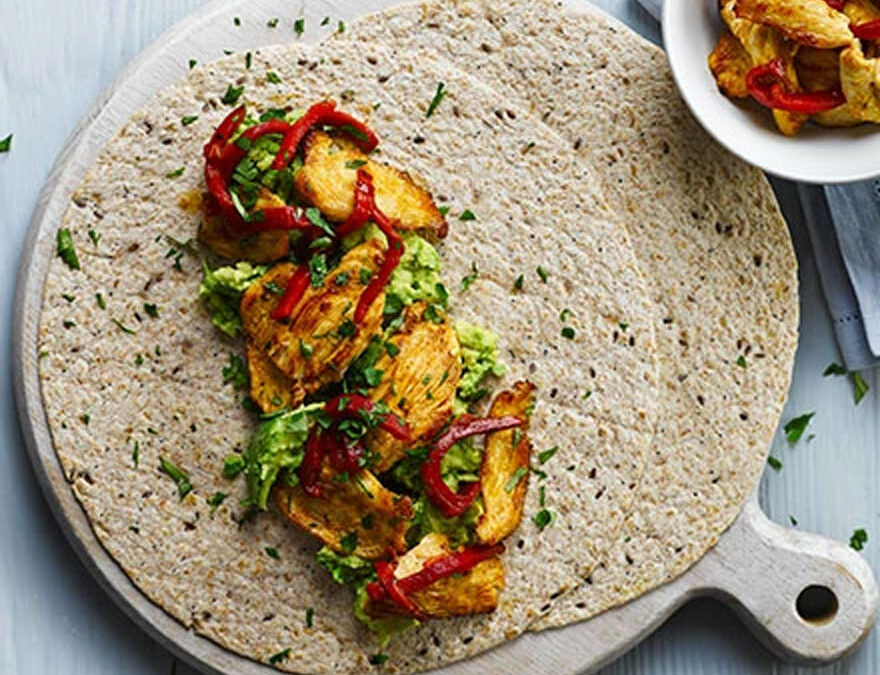 Spicy chicken & avocado wraps
