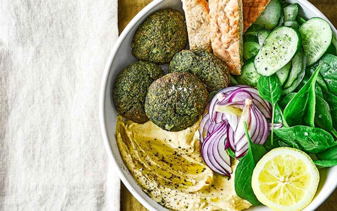 Spinach falafel & hummus bowl