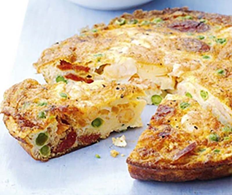 Prawn & chorizo frittata