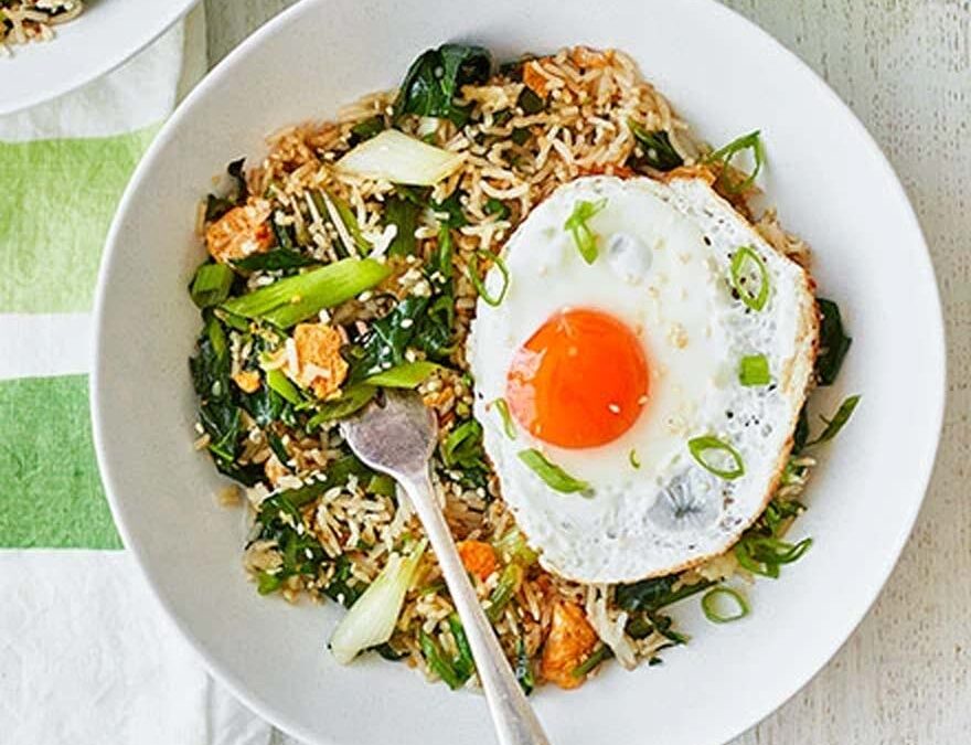 Spring green fried rice & eggs